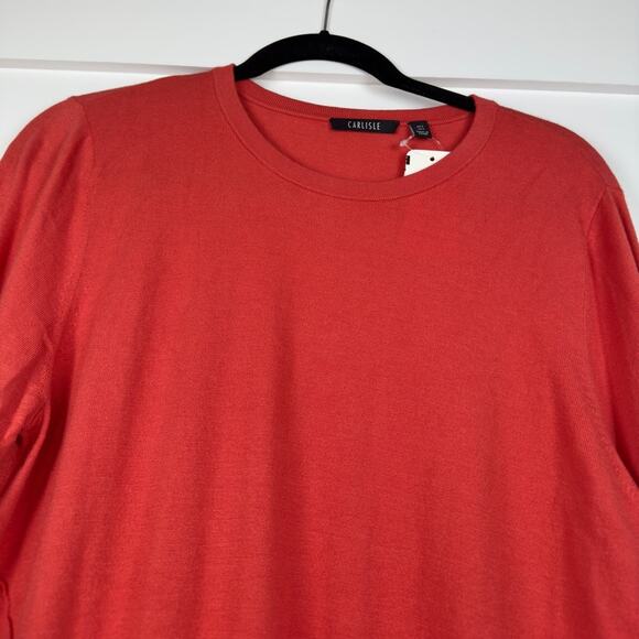 Carlisle Orange/Red Zipper Detail Sweater Size Large NWT - Picture 3 of 6